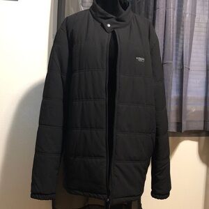 Travis Mathew Black Quilted Puffer Jacket with Stand Collar